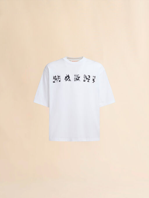 T-shirt in cotone con logo Marni Pop Fields nero - Camicie
