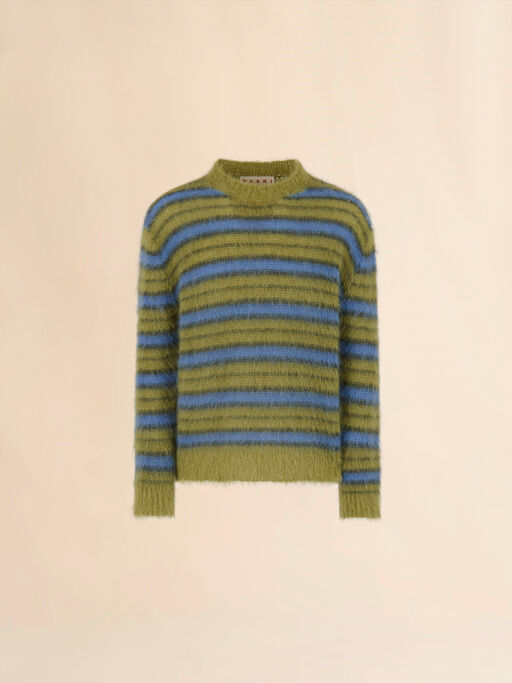 Green striped mohair jumper - Pullovers