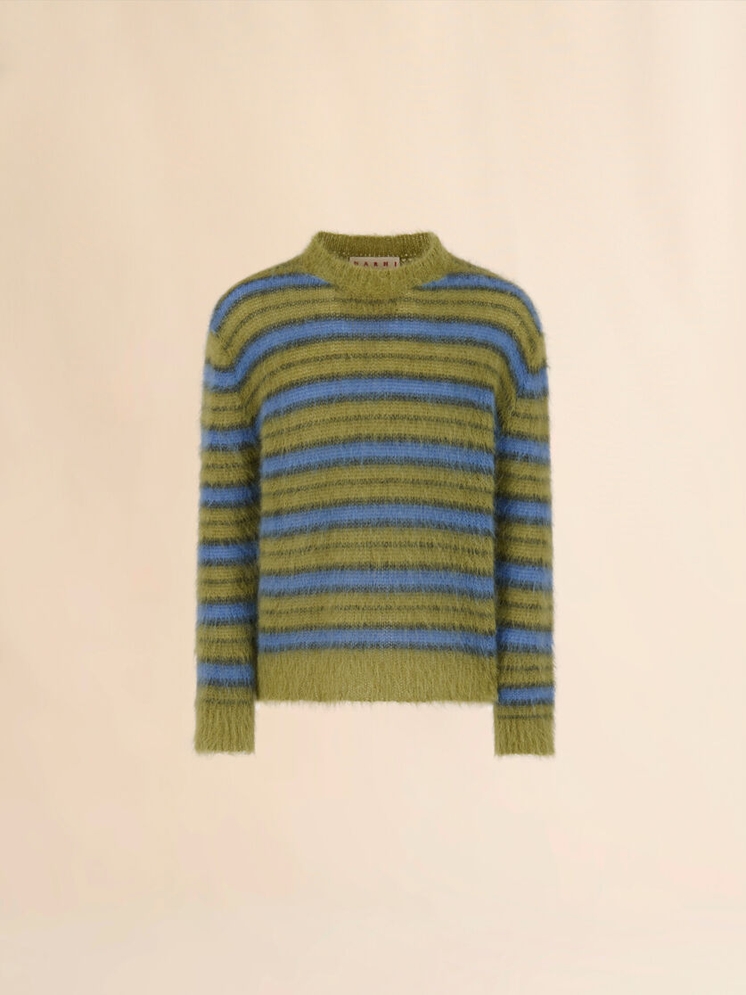 Grau gestreifter Pullover aus Mohair - Pullover - Image 1