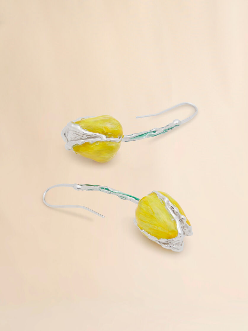 Yellow enamelled Tulip earrings - Earrings - Image 4