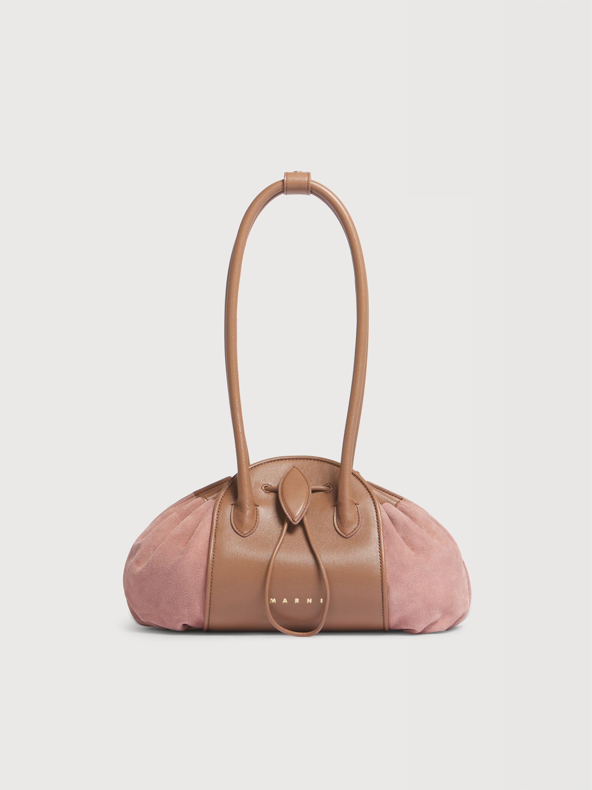 未使用級✨MARNI マルニ ハンドバッグ テックウール ピンク ブラウン Pink leather and suede Tulipea shoulder bag | Marni