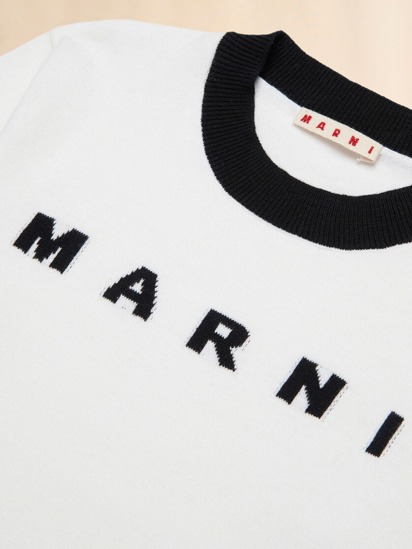Felpa in cotone bianco con maxi logo Marni, Image 4