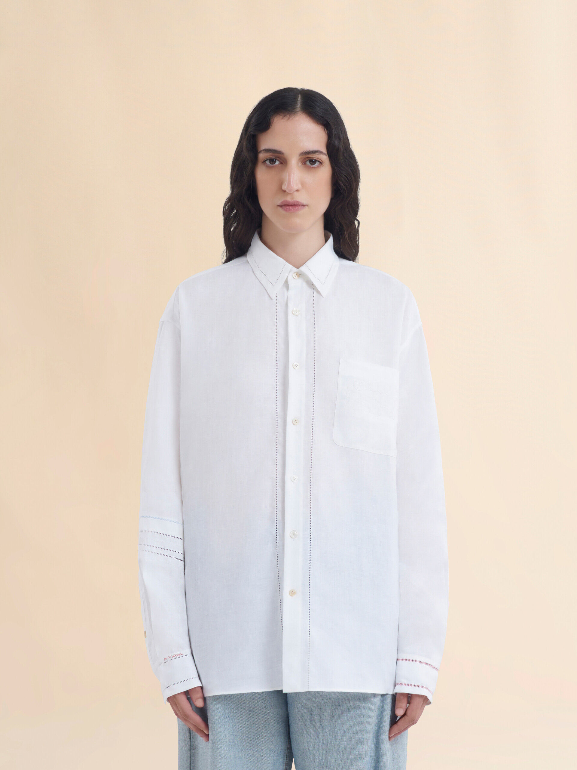 美品 MARNI 刺繍シャツ 46サイズ 正規品 紺 メンズ シャツ｜公式オンラインストア | Marni
