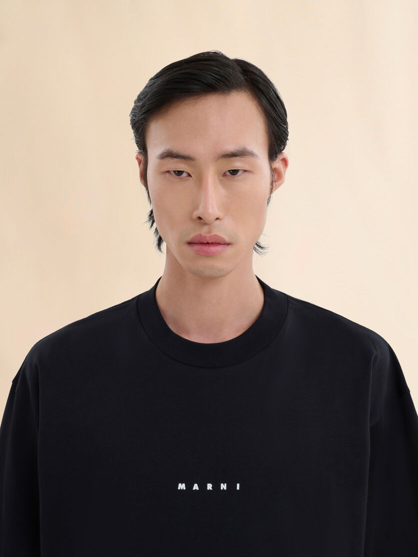 Pink organic cotton T-shirt with logo - Shirts - Image 3