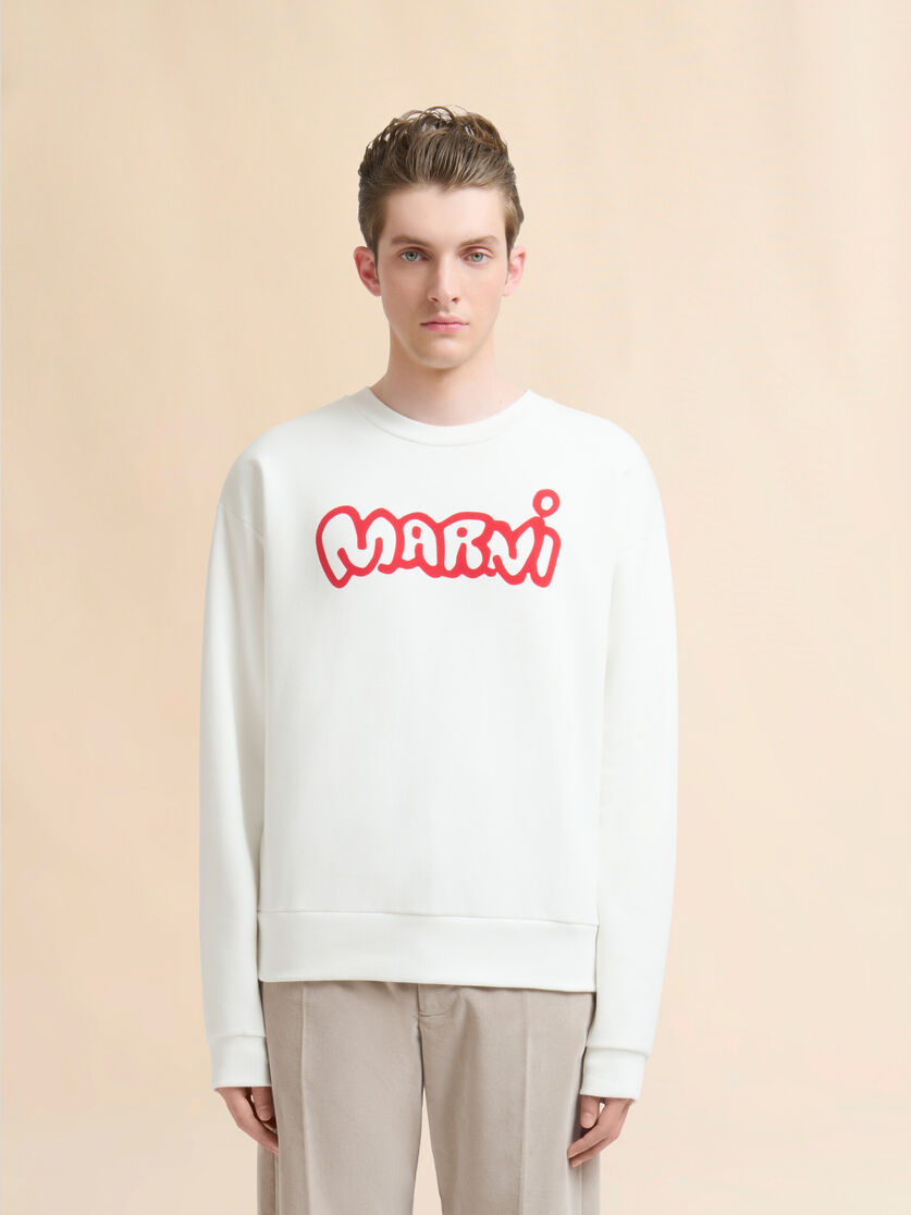 ホワイト コットン製スウェットシャツ ロゴプリント - ニット - Image 2