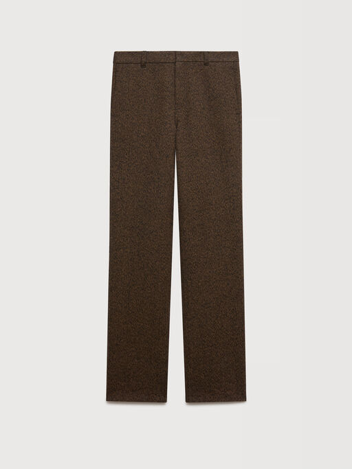 Pantal&oacute;n de lana y algod&oacute;n moulin&eacute; marr&oacute;n - Pantalones