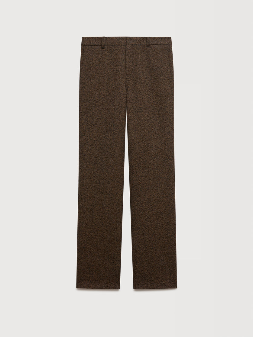 Pantal&oacute;n de lana y algod&oacute;n moulin&eacute; marr&oacute;n, Image 1