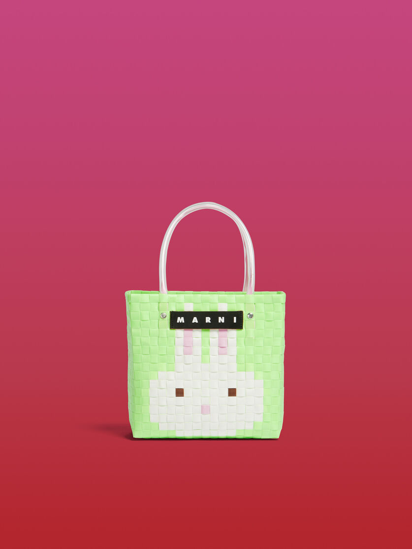 Light green MARNI MARKET ANIMAL BASKET bag - Shopping Bags - Image 1
