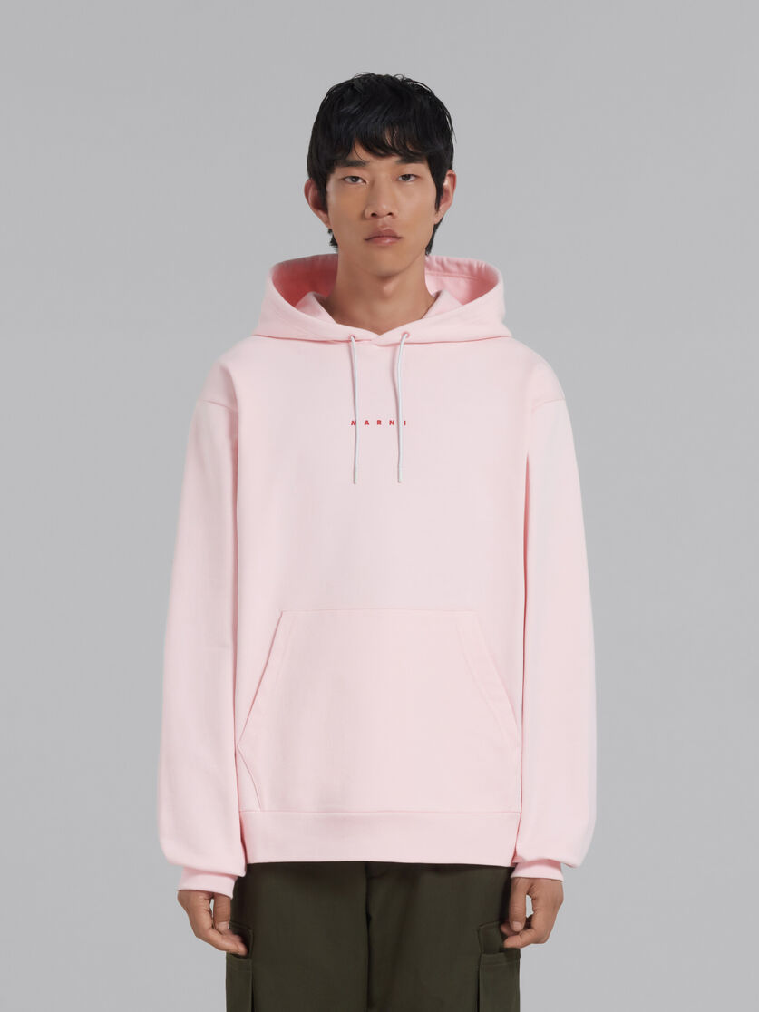 Pink bio cotton hoodie with Marni print - Sweaters - Image 2