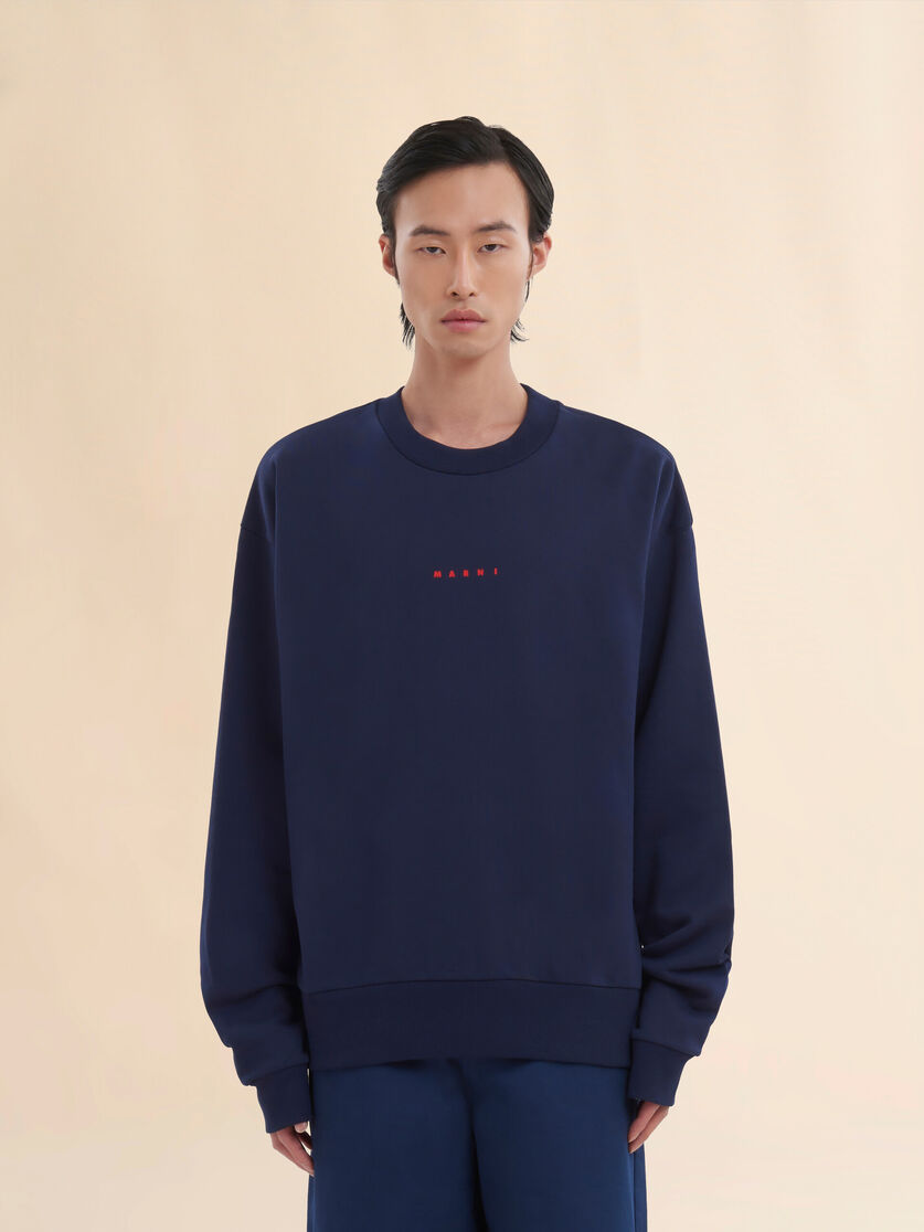 White organic cotton sweatshirt with mini logo - Sweaters - Image 2