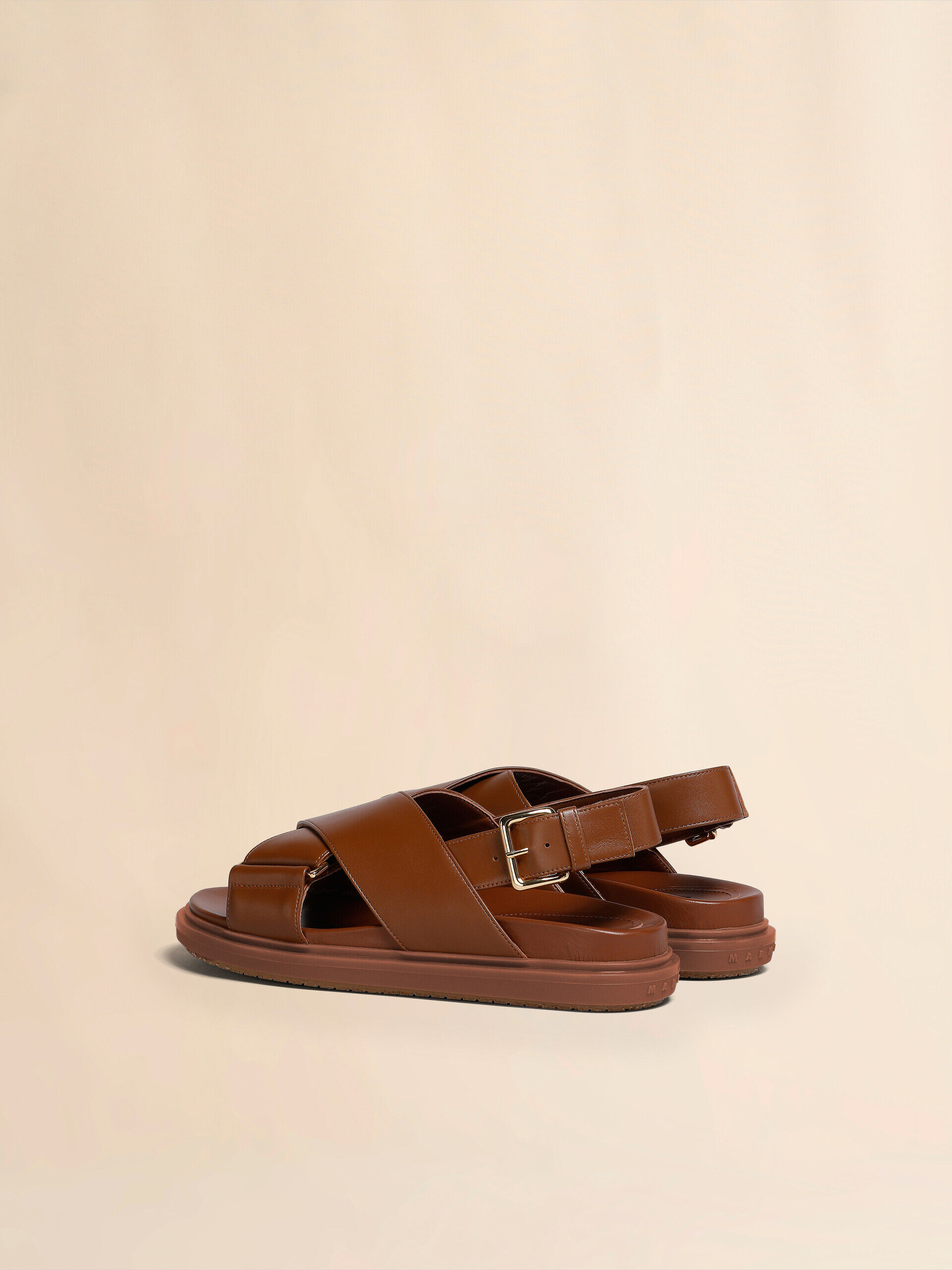 Brown leather Fussbett | Marni