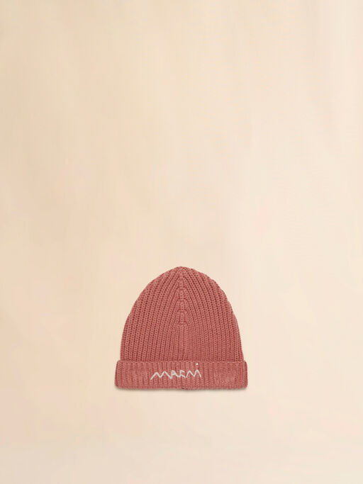 Pink wool blend beanie with Marni Symbol - Caps