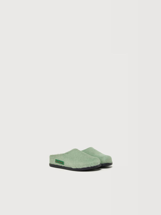 Green pony hair Fussbett sabot - Sneakers