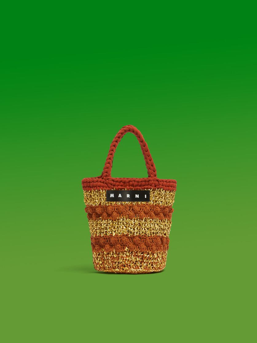ディープブルー シルバー ボブルニット MARNI MARKET バケットバッグ - ショッピングバッグ - Image 1