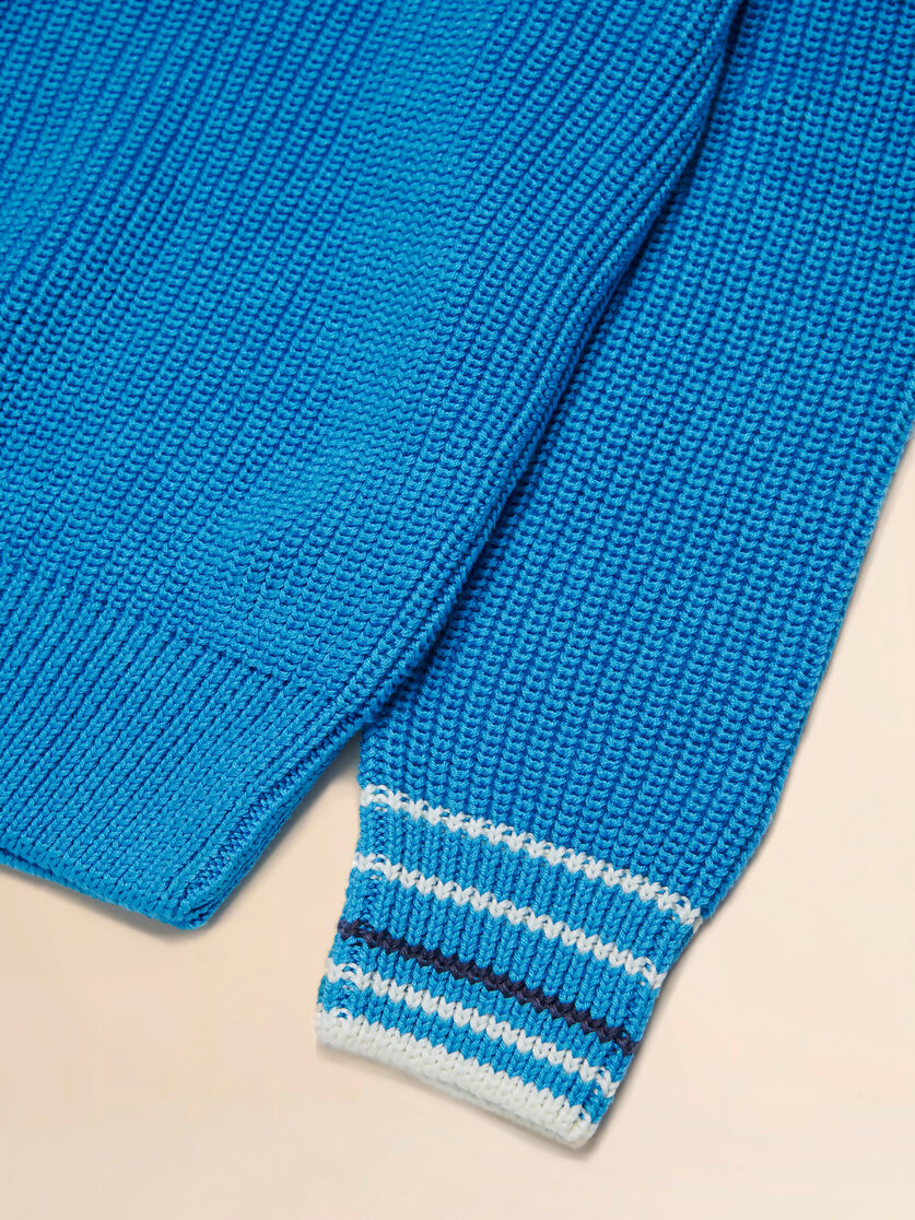 Pink cotton pullover with logo - Knitwear - Image 4