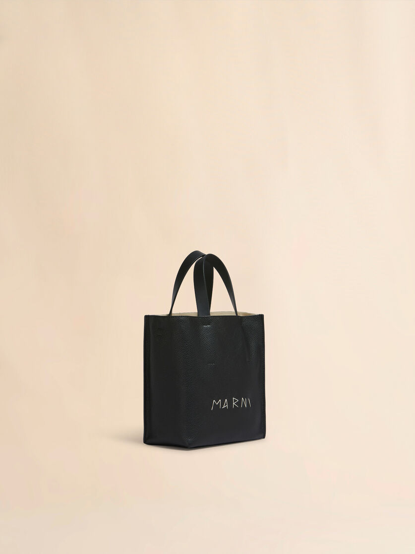 Museo Soft Mini Bag in ivory and brown leather with Marni Mending - Shopping Bags - Image 5