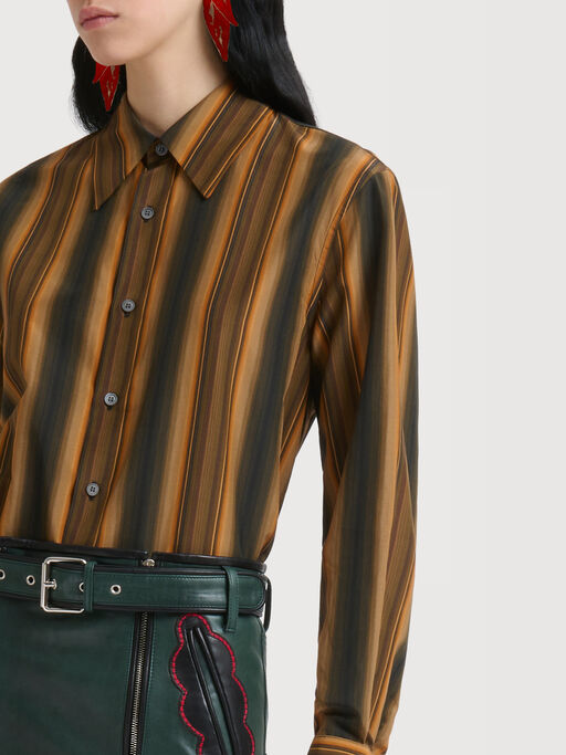 Orange Degrad&eacute; Stripe cotton-silk shirt - Shirts