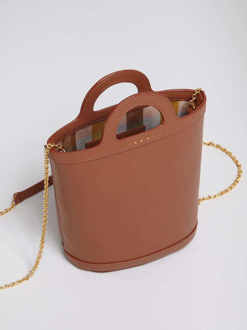 Tropicalia nano bucket bag in brown leather - Pochettes - Image 4