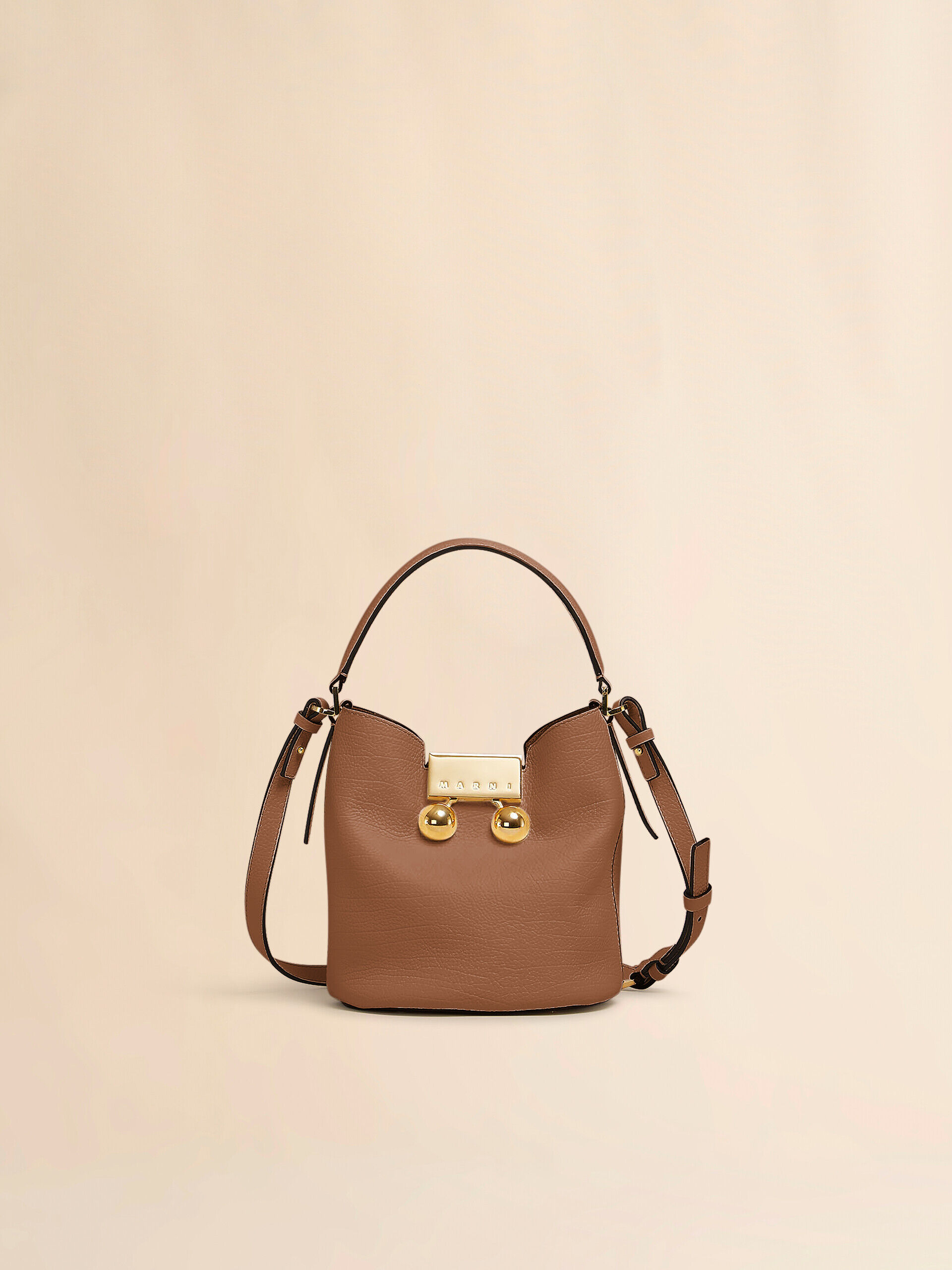 Marni レザーショルダーバッグ | ブラウン | FARFETCH JP