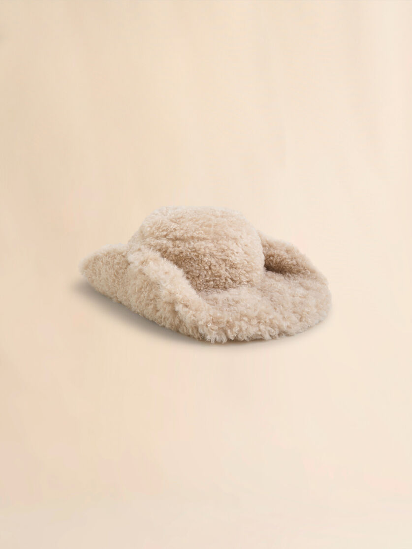 Ivory faux fur cowboy hat - Hats - Image 2