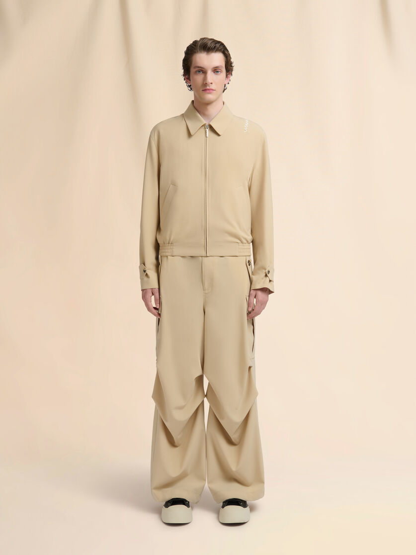 Gray light wool jacket with collar - Jackets - Image 2