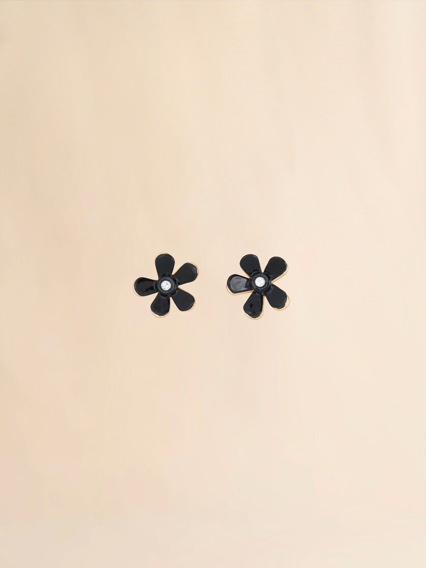 Flower Pop Ohrringe aus indigoblau emailliertem Metall - Ohrringe - Image 1