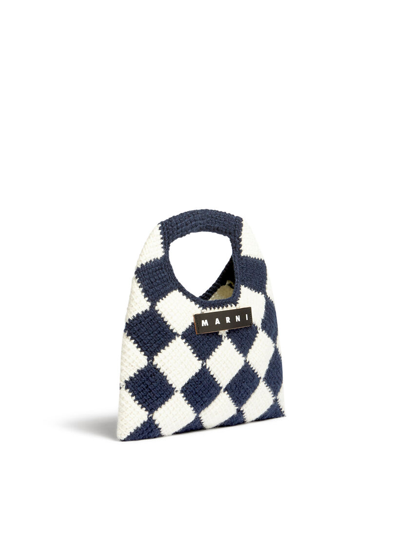Bolso mediano MARNI MARKET DIAMOND de lana técnica azul y marrón - Bolsos - Image 2