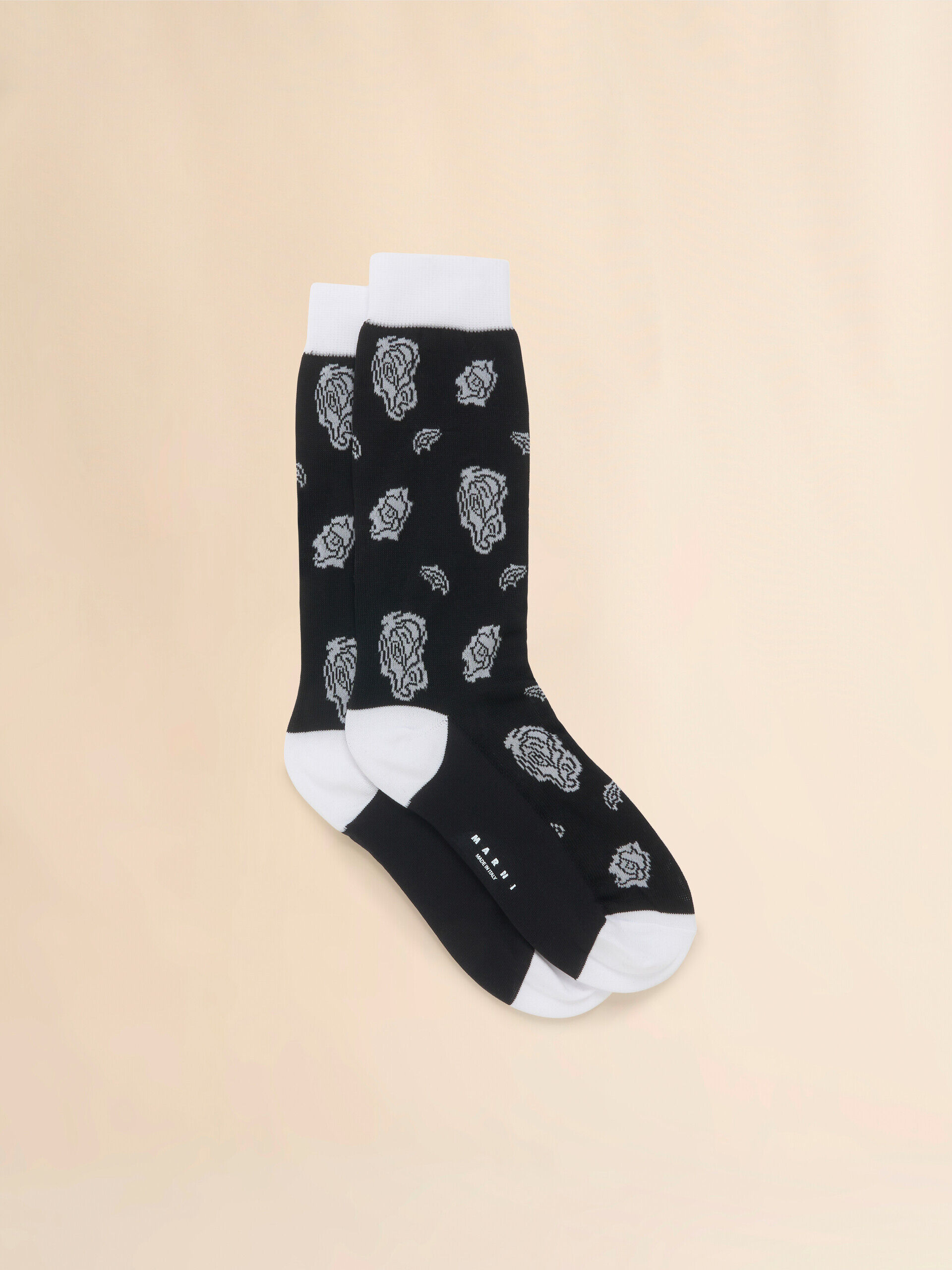 【関税込み】Marni ブラック ジャカード フラワー ソックス 関税込み】Marni ブラック ジャカード フラワー ソックス (MARNI