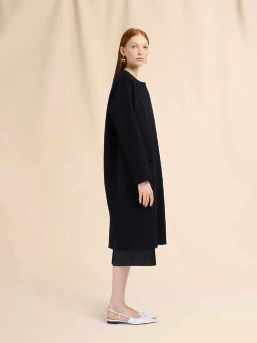 Abrigo de fieltro negro con bordado Marni Symbol - Abrigos