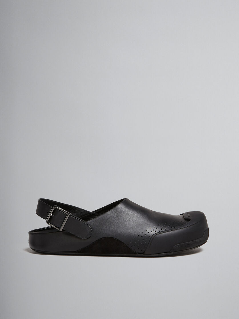 Black leather and suede Dada Sabot - Clogs - Image 1