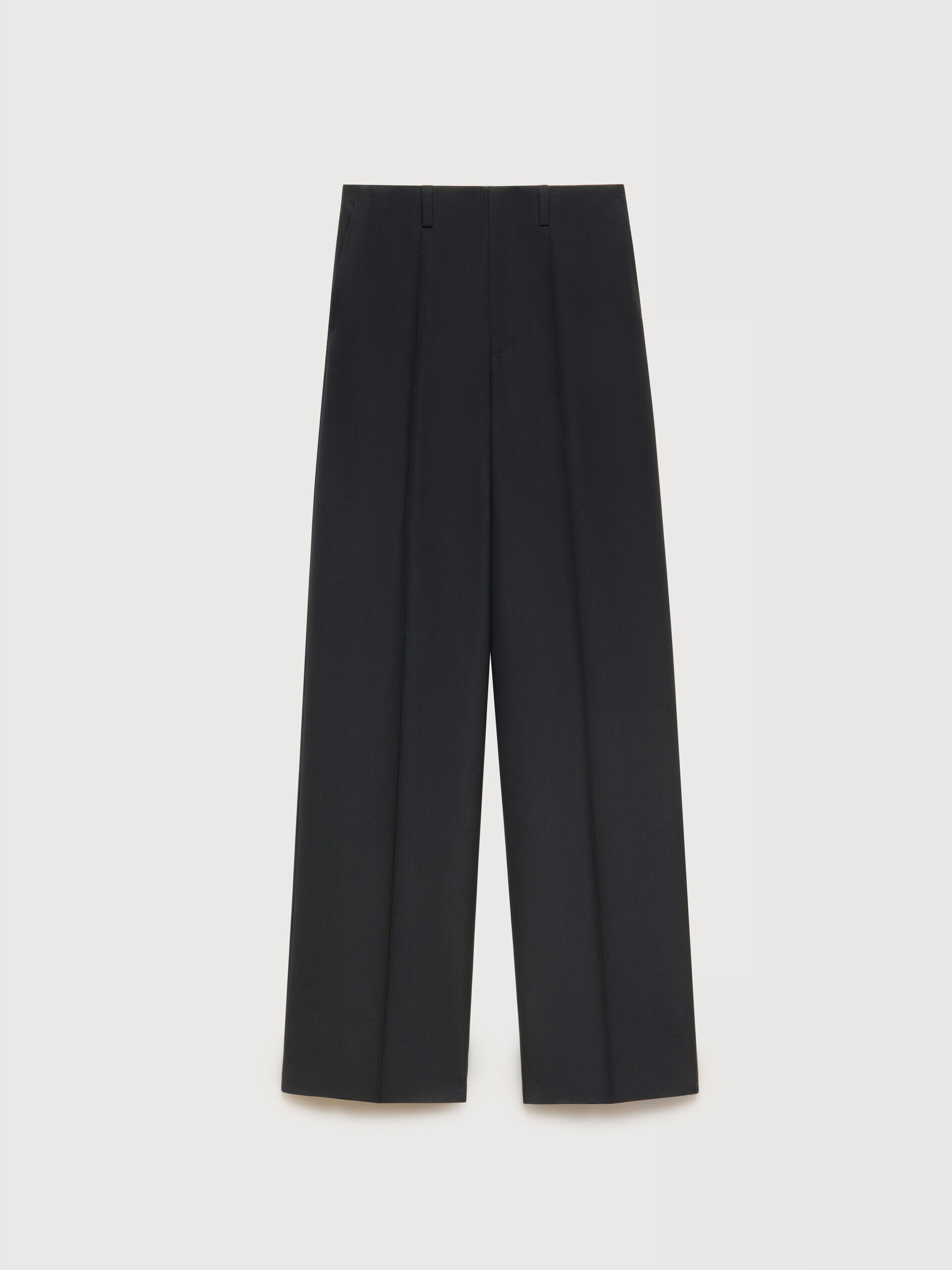 ブラック ウール ワイドレッグトラウザー | Marni