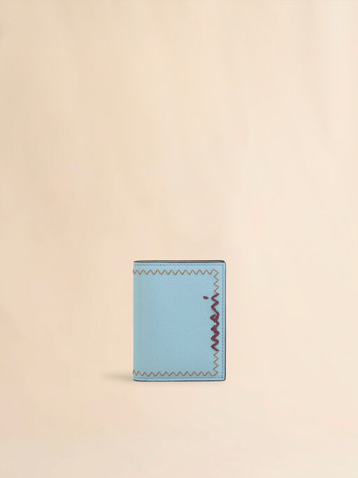 Sky blue bi-fold wallet with Marni Symbol embroidery - Wallets
