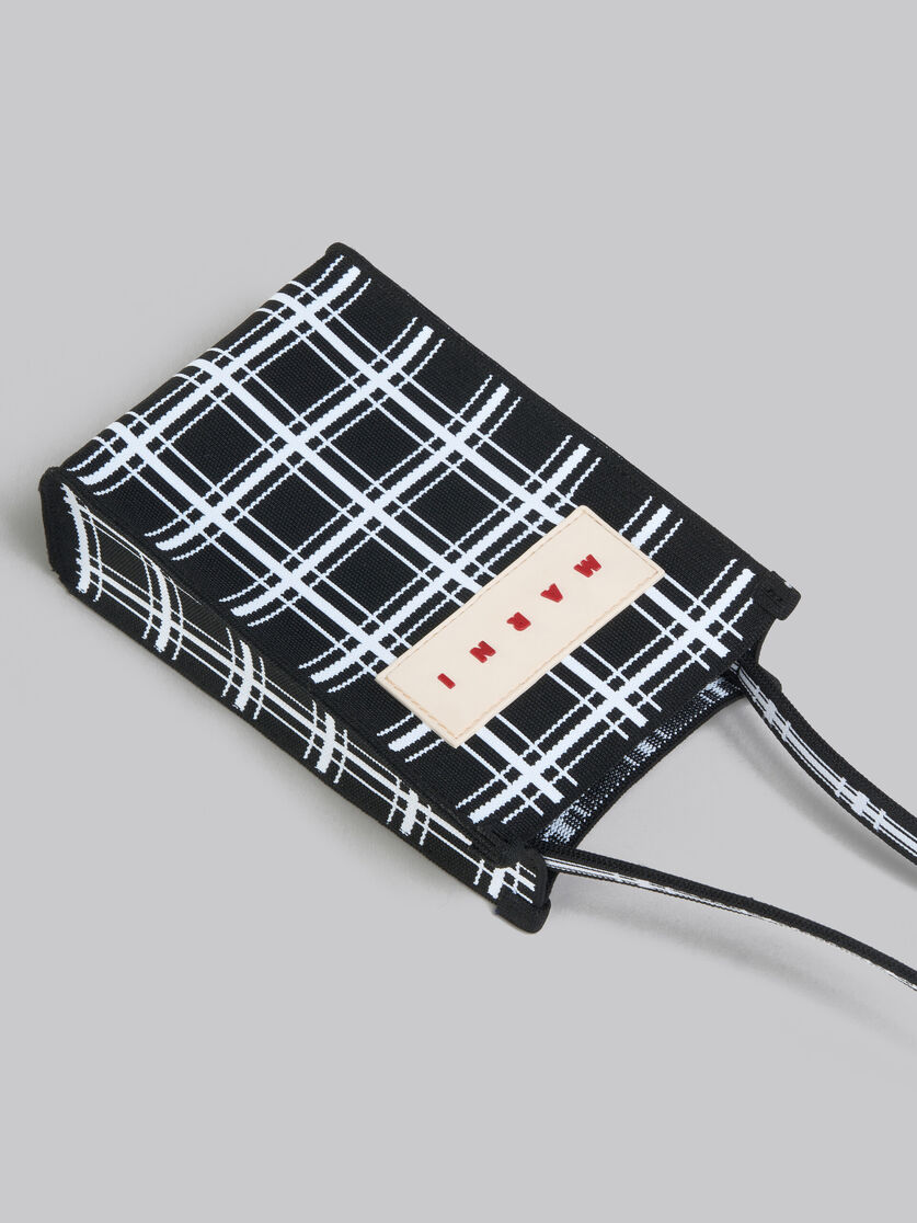 Black and white jacquard check Mini Shoulder Bag - Shoulder Bag - Image 5