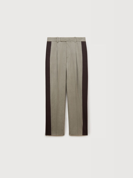 Wool trousers with contrast side bands - Pants