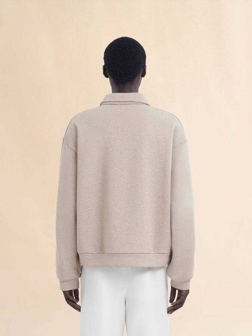 Long sleeved cotton polo sweatshirt - Sweaters - Image 3