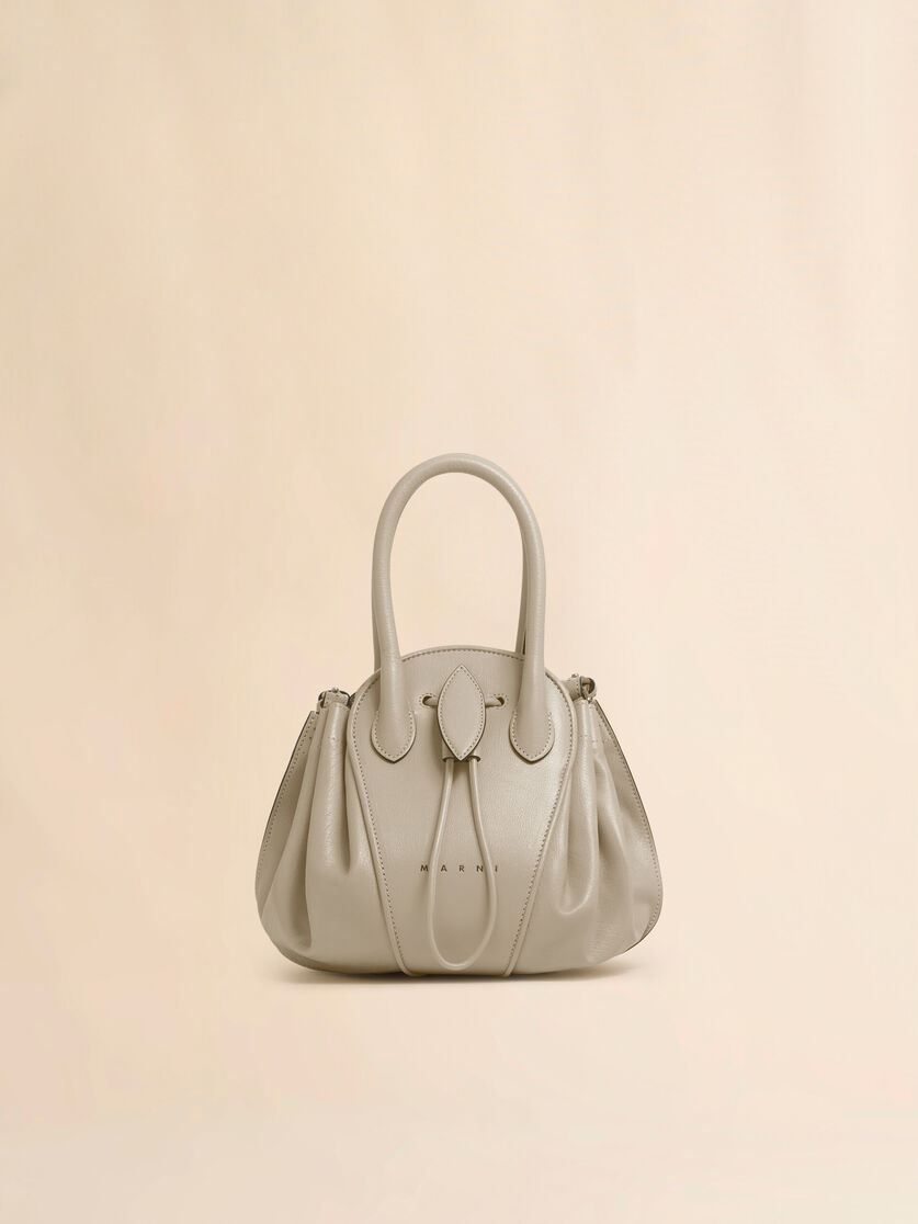 Taupe leather Tulipea small handbag, Image 1