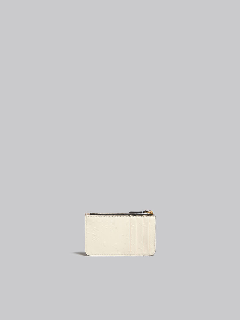 Light green white and brown saffiano leather card case - Wallets - Image 3