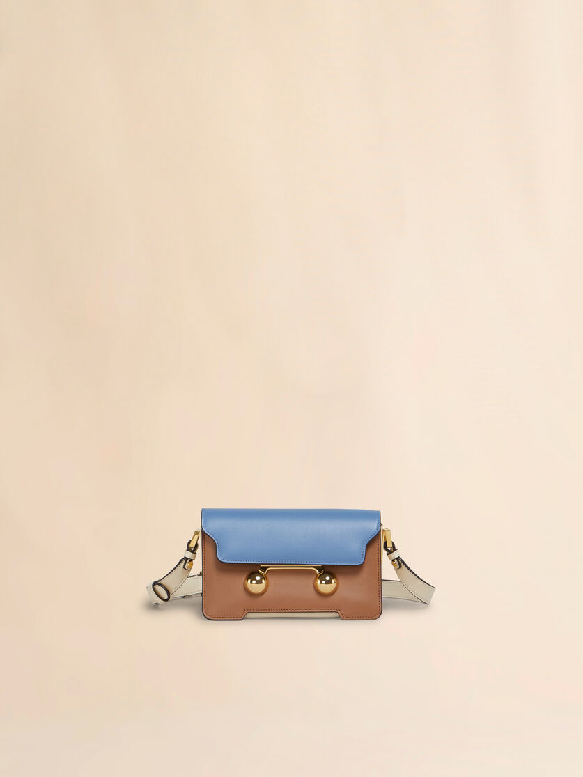 Blue, beige and light blue leather Trunkaroo Mini shoulder Bag - Shoulder Bags - Image 1
