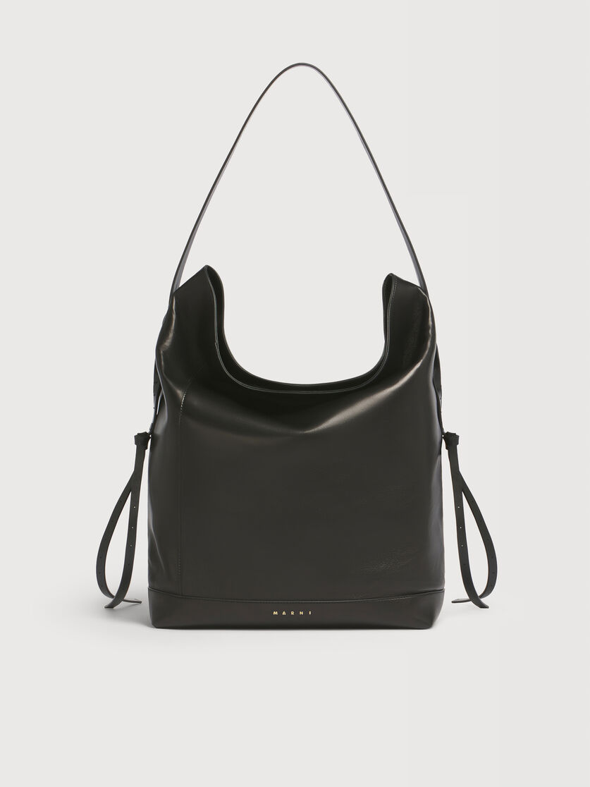 Black leather Pod 2.0 large hobo bag, Image 1