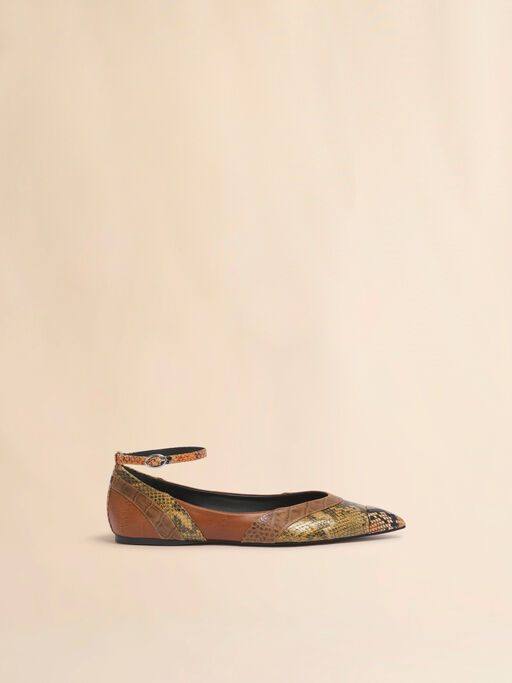 Brown leather pointed-toe ballerina - Ballet Shoes