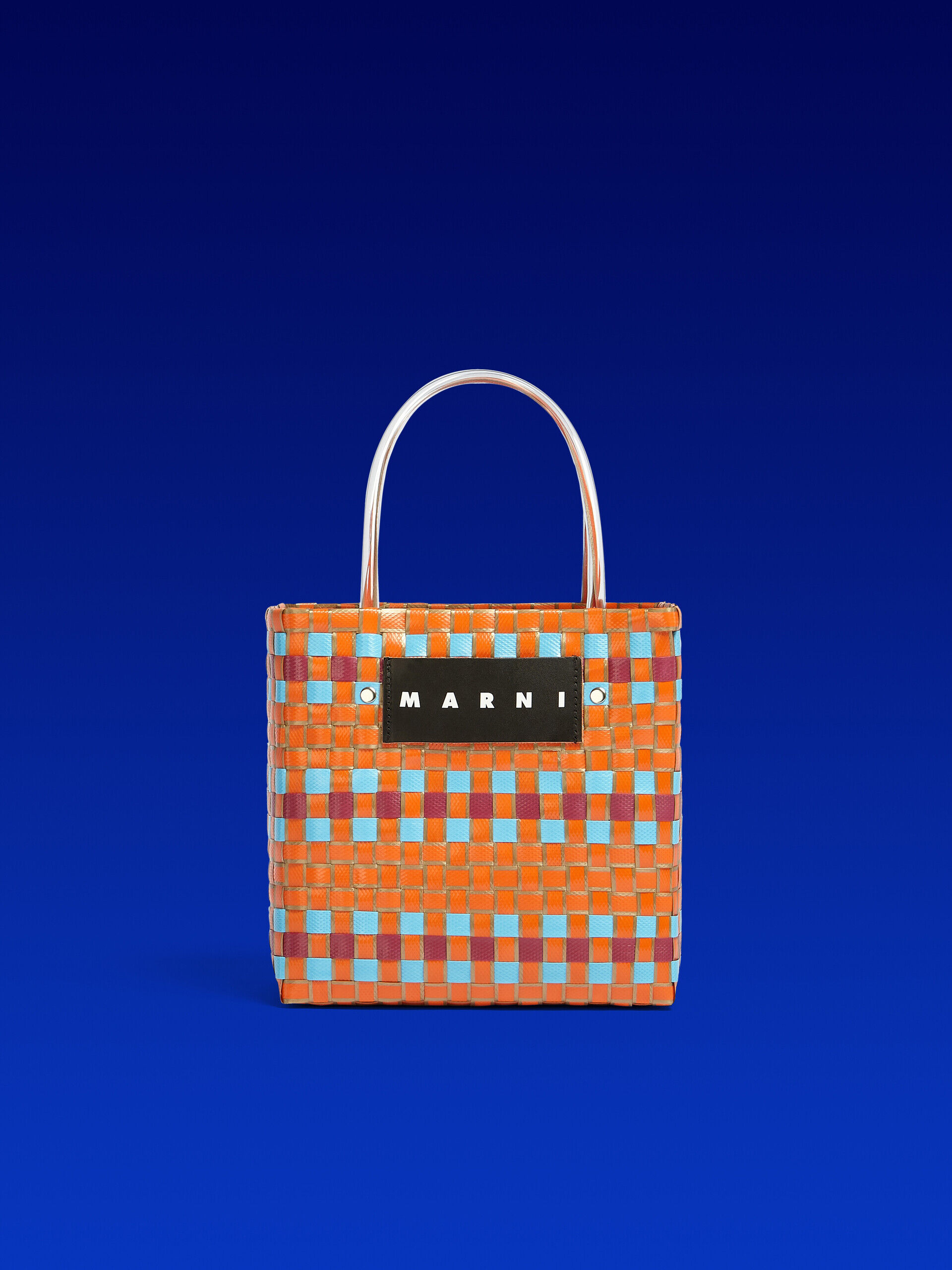 MARNI MARKET BASKET bag in orange woven material | Marni