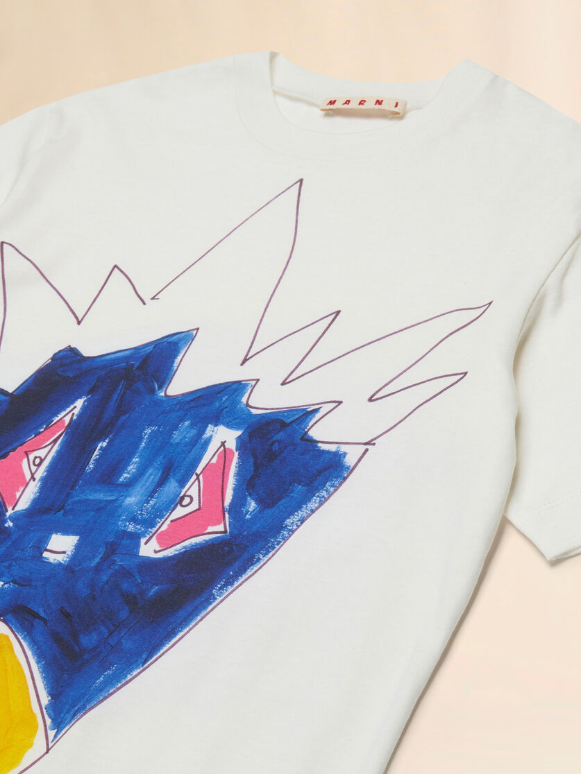Off-white cotton T-shirt with Soggetti Animali print - T-shirts - Image 3