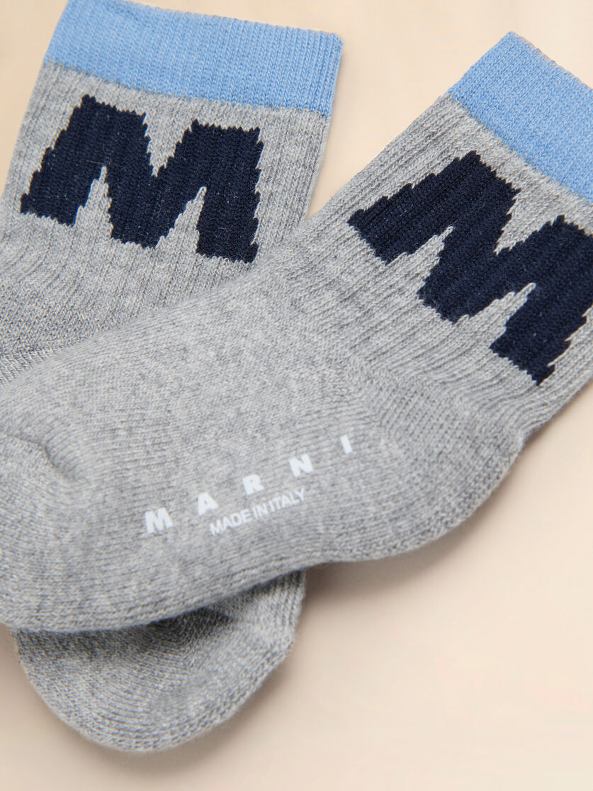 Pink cotton-nylon socks with M logo - Socks - Image 2