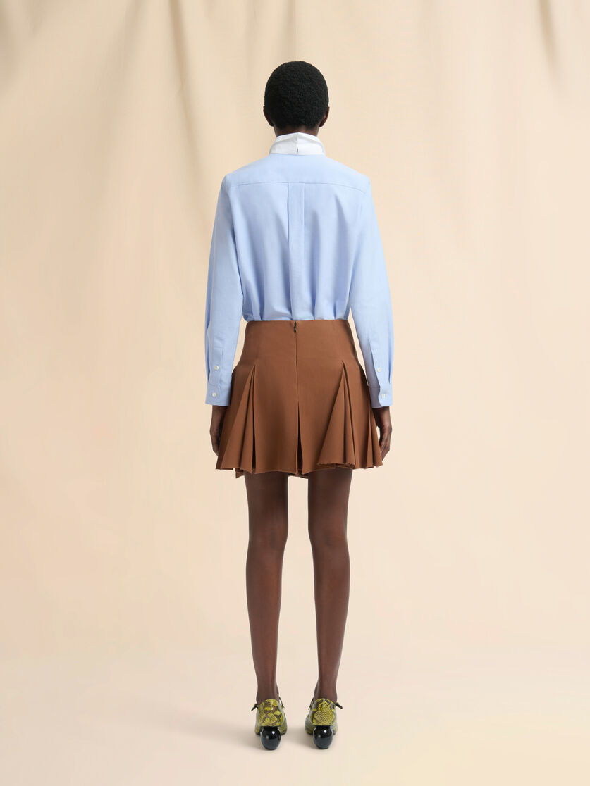 Brown wool pleated mini skirt - Skirts - Image 3