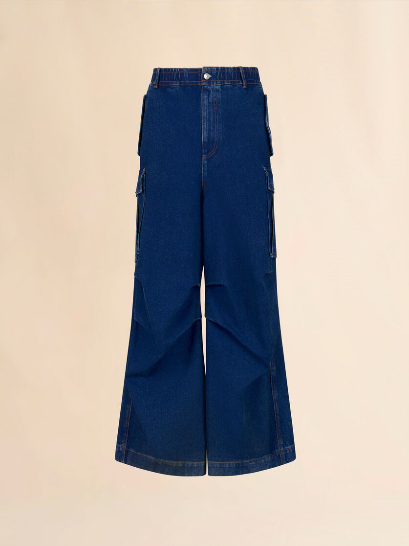 Blue denim cargo pants with Trunkaroo logo - Pants - Image 1