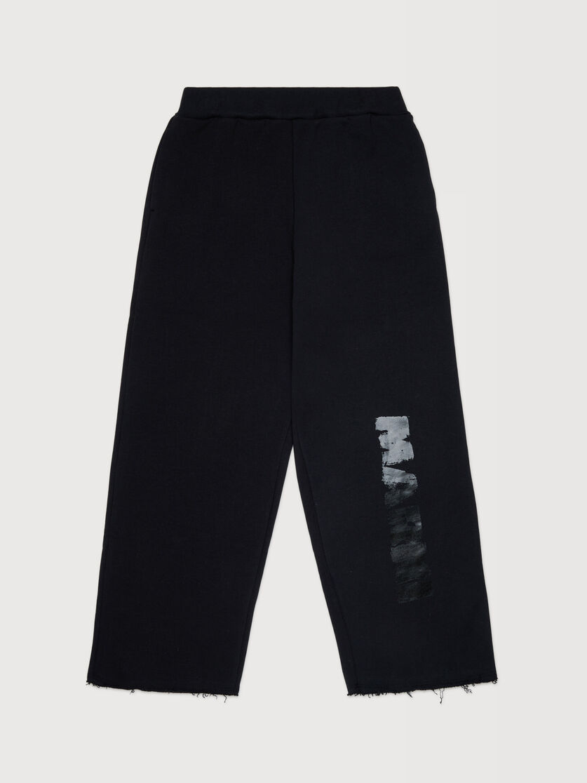 Black cotton joggers with shiny Marni logo, Image 1