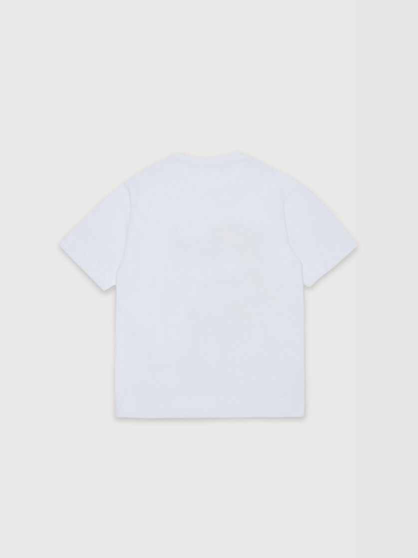 White cotton T-shirt with maxi skater print, Image 2