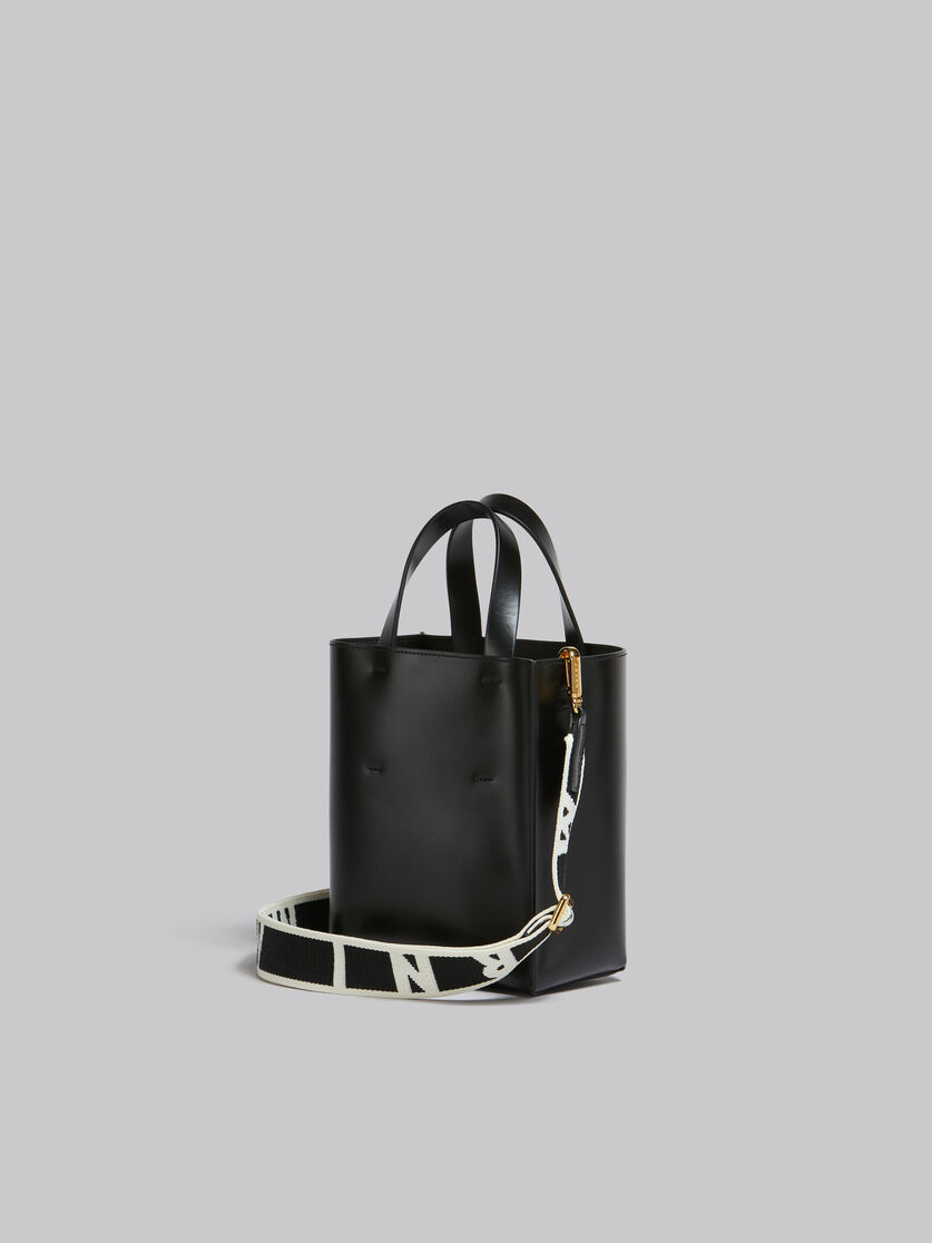Museo Mini Bag in black leather - Shopping Bags - Image 3