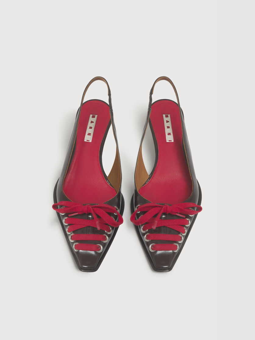 Deep brown leather Kat slingback, Image 4