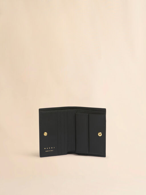 Bifold-Brieftasche aus schwarzem, grünem und grauem Leder - Brieftaschen